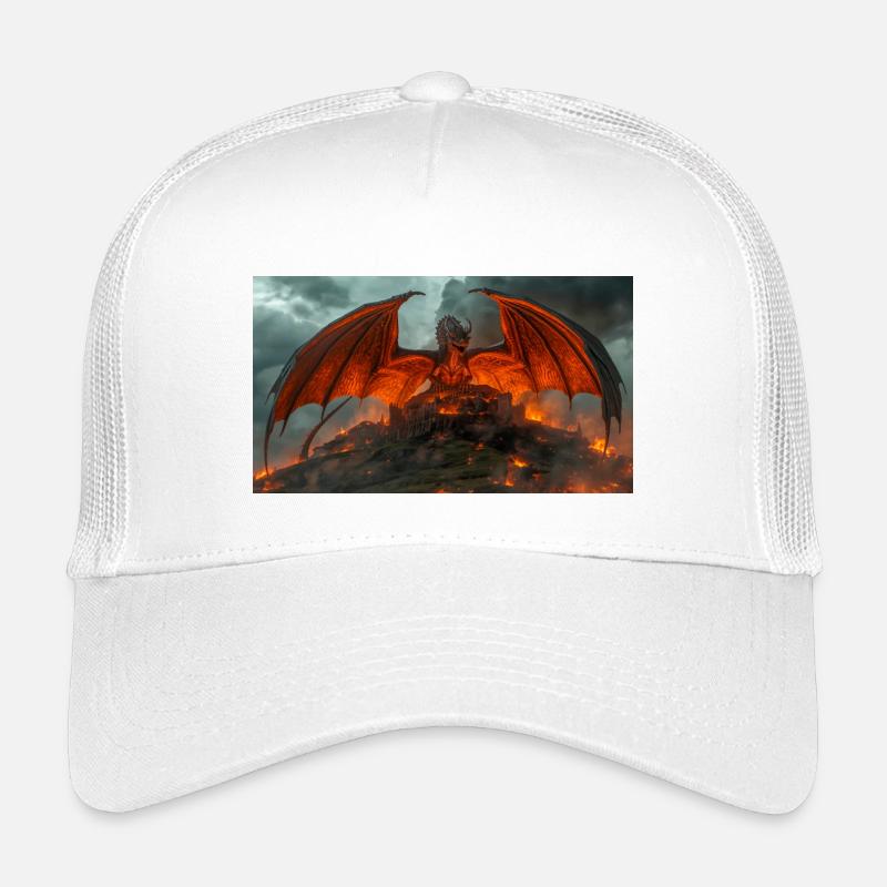Ein Drache bedroht Beowulfs friedliches Königreich - Kinder Trucker-Cap - Weiß