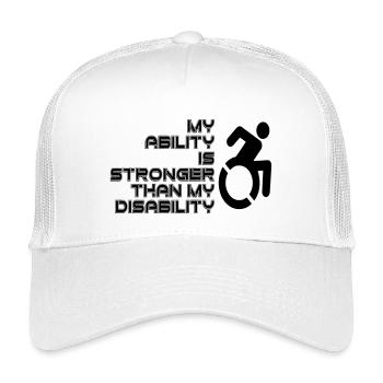 My Will Is Stronger Than My Wheelchair / Disability* - Kids’ Trucker Cap - white - Front