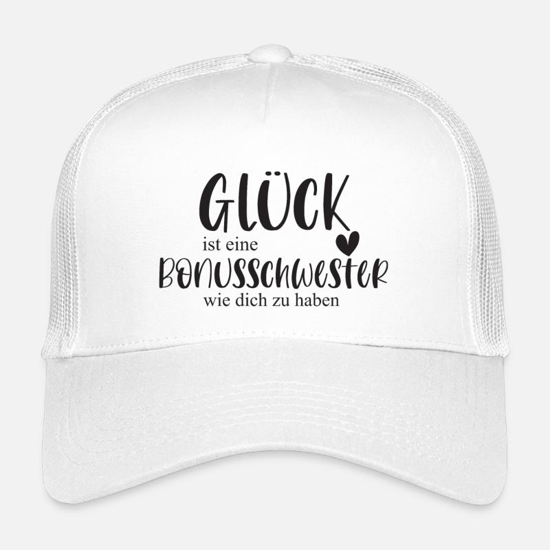 Bonusschwester Glück Geschenk Schwester Danke - Kinder Trucker-Cap - Weiß