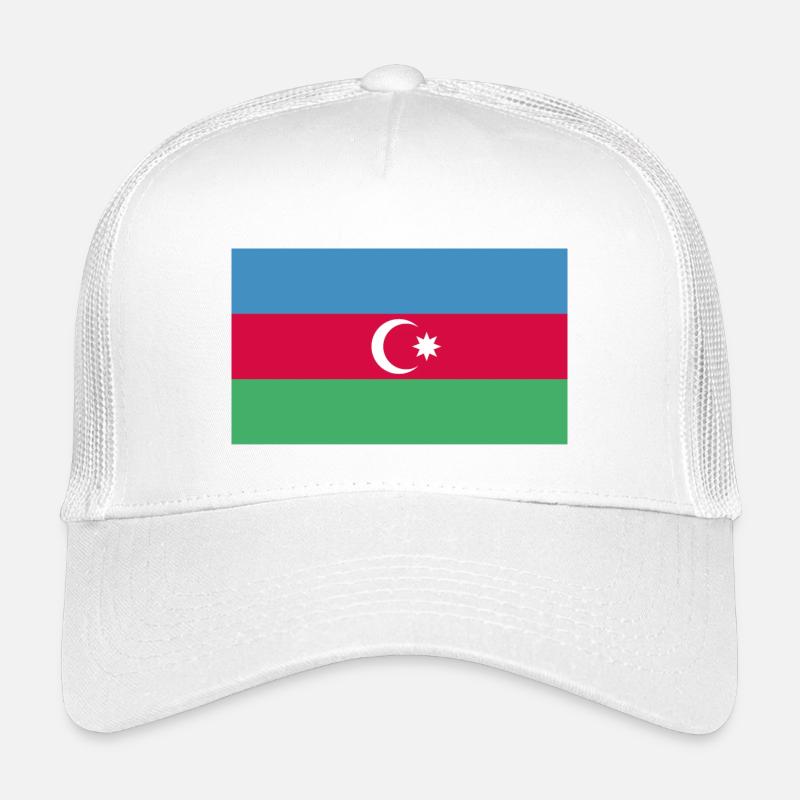 Aserbaidschan Flagge Bayrak - Kinder Trucker-Cap - Weiß