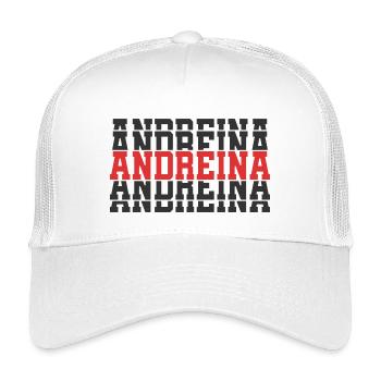 Andreina t-shirt t-shirt gift stacked text - Kids’ Trucker Cap - white - Front