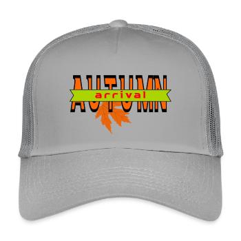 Herbstblatt Ankunft Grafikdesign - Kinder Trucker-Cap - Hellgrau - Vorne