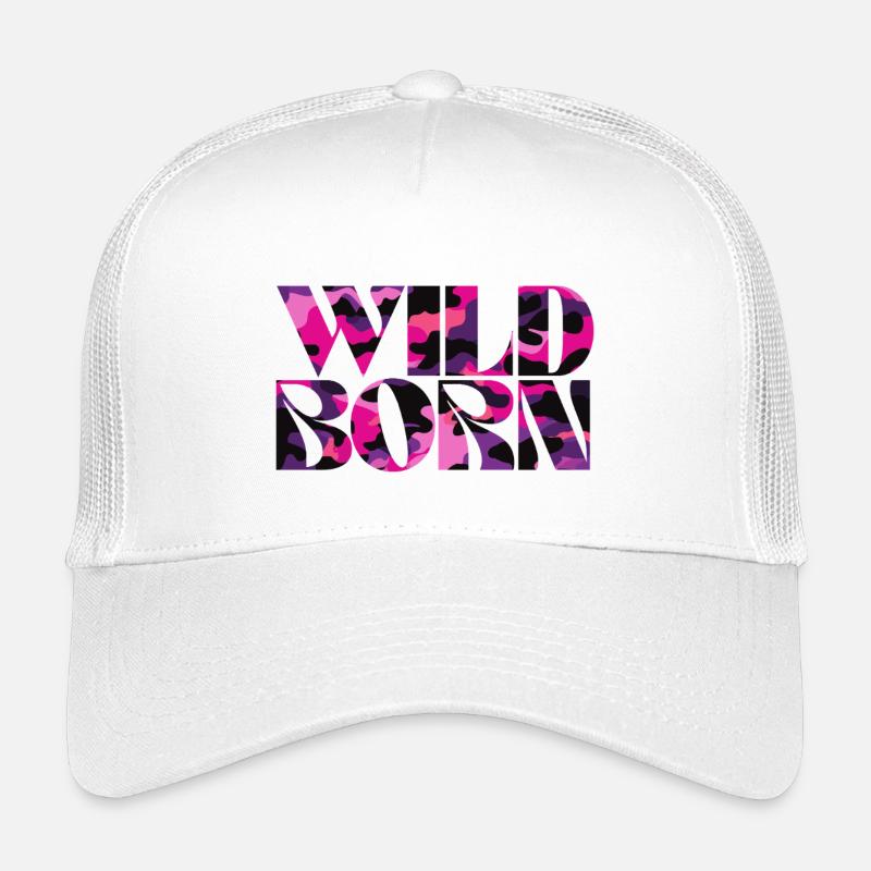 Camouflage Pink World Message Design - Kinder Trucker-Cap - Weiß