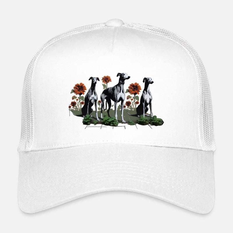 Galgos & Sonnenblumen im Garten - Kinder Trucker-Cap - Weiß
