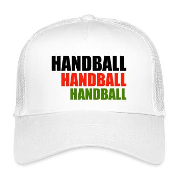 Handball Trio Schriftzug Rot Grün - Kinder Trucker-Cap - Weiß - Vorne