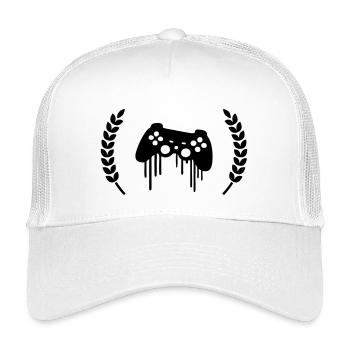 gaming kontroller kranz wappen - Kinder Trucker-Cap - Weiß - Vorne