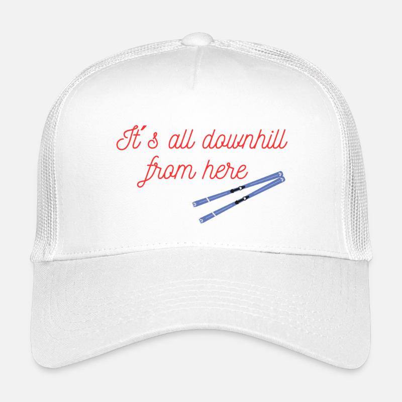 Von hier aus Ski Abfahrt - Kinder Trucker-Cap - Weiß