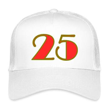 25. 25 ANS. 25e ANNIVERSAIRE. ANNIVERSAIRE 25 ANS. - Casquette trucker enfant - blanc - Devant