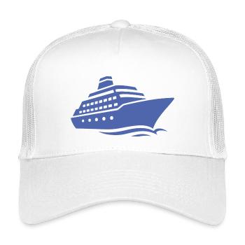 Minimalistische Kreuzfahrtschiff Silhouette Urlaub - Kinder Trucker-Cap - Weiß - Vorne