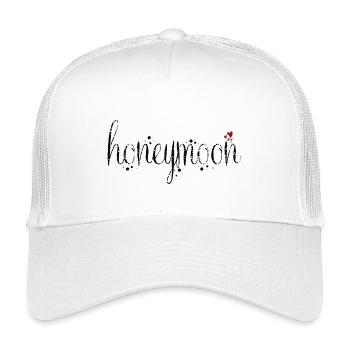 Honeymoon lettering - with small hearts - Kids’ Trucker Cap - white - Front