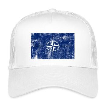 NATO Flag Flag Grunge Retro Vintage - Kids’ Trucker Cap - white - Front