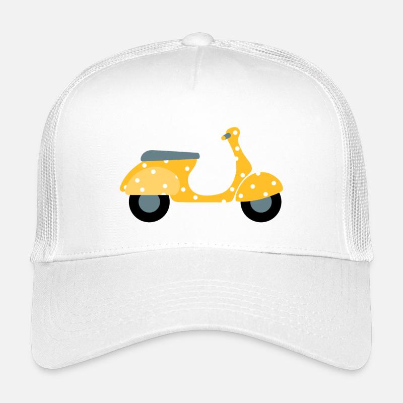 Roller Dots gelb Muster Punkte Urlaub Sommer Fun - Kinder Trucker-Cap - Weiß