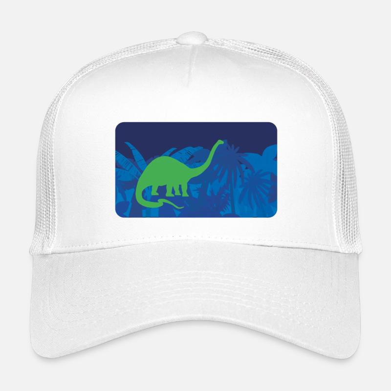 Urwald Dinos Langhals - blau - Kinder Trucker-Cap - Weiß