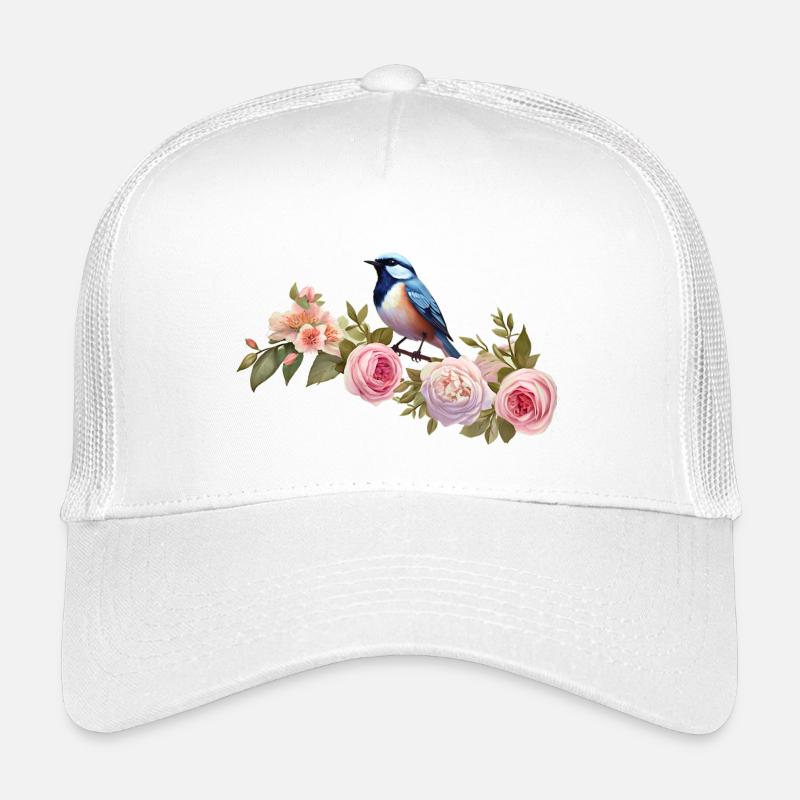 Bird on a flowering branch in spring Kids’ Trucker Cap