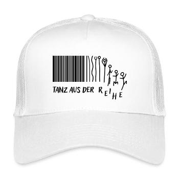 "Tanz aus der Reihe" Strichmännchen Strichcode - Kinder Trucker-Cap - Weiß - Vorne