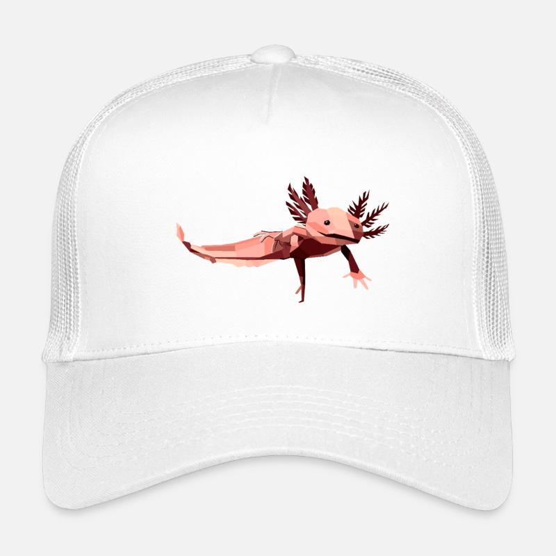 Geometrischer Axolotl mit niedrigem Poly in Rosa Kinder Trucker-Cap
