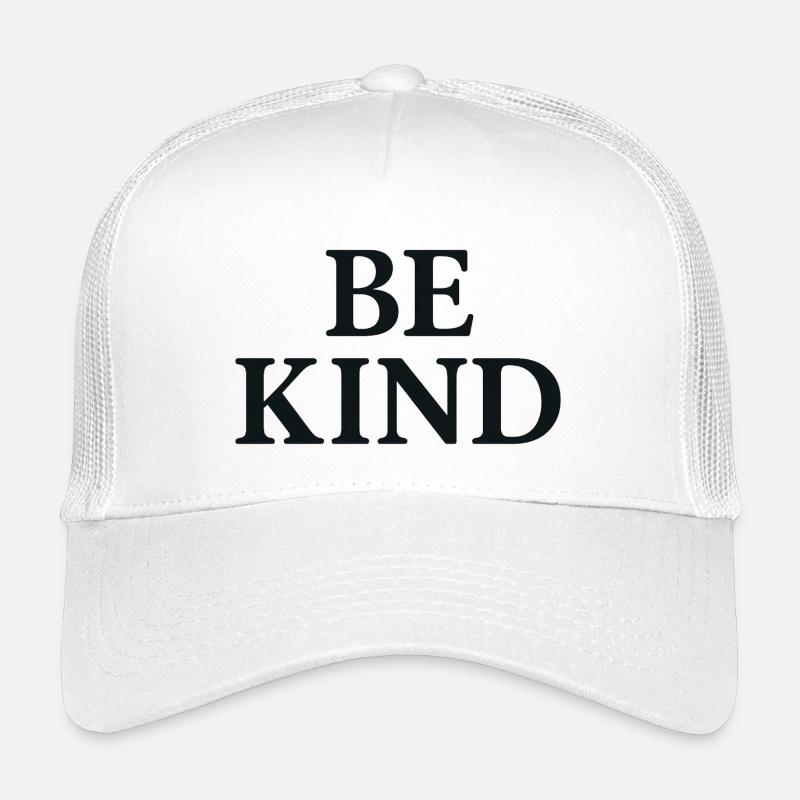 Inspiratives Be KInd Schriftzug - Kinder Trucker-Cap - Weiß