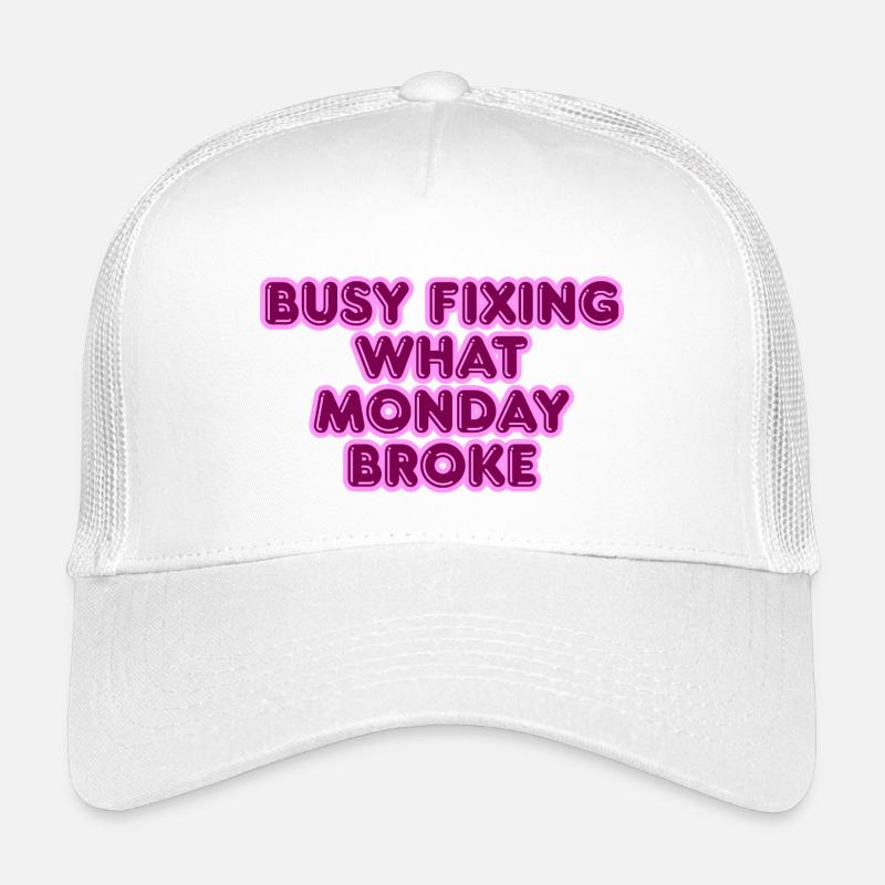 Busy fixing what Monday broke - Kinder Trucker-Cap - Weiß