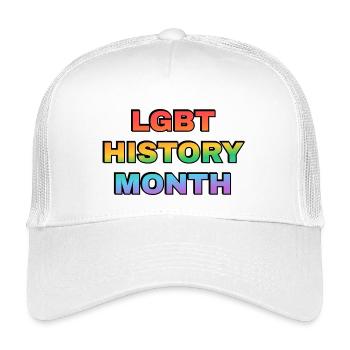 LGBT History Month Verlauf Regenbogentext - Kinder Trucker-Cap - Weiß - Vorne