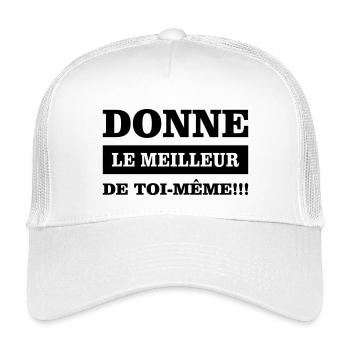 Give your best - Kids’ Trucker Cap - white - Front