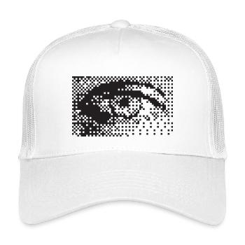 Mitternachts-Pixel-Augenmuster - Kinder Trucker-Cap - Weiß - Vorne