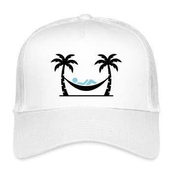 Hammock Two Palm Trees - Kids’ Trucker Cap - white - Front