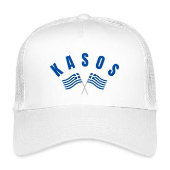 Kasos kreuzte griechische Flaggen - Kinder Trucker-Cap - Weiß - Vorne