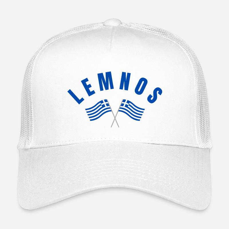 Lemnos Drapeaux Grecs Traversés Casquette trucker enfant