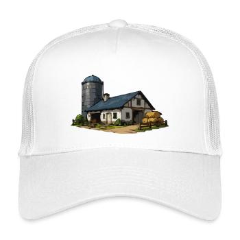 Ländliche Scheune mit Silo - Kinder Trucker-Cap - Weiß - Vorne