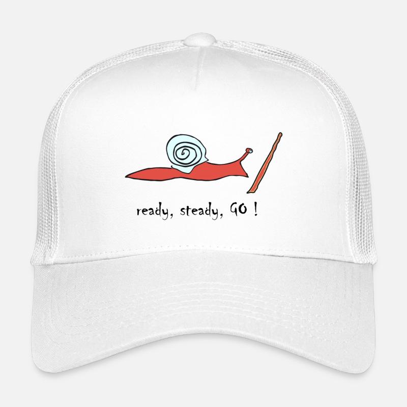 running snail -- ready, steady, GO ! - Kinder Trucker-Cap - Weiß