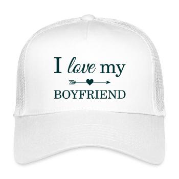 I Love My Boyfriend - Kids’ Trucker Cap - white - Front