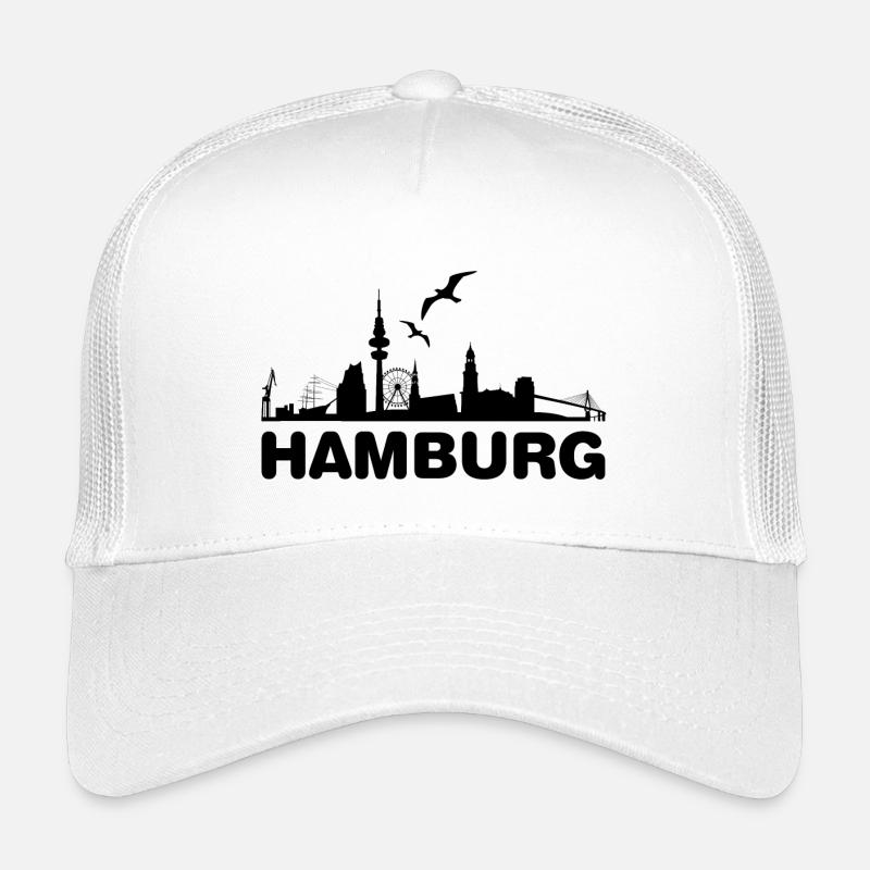 Hamburg Skyline black Kinder Trucker-Cap