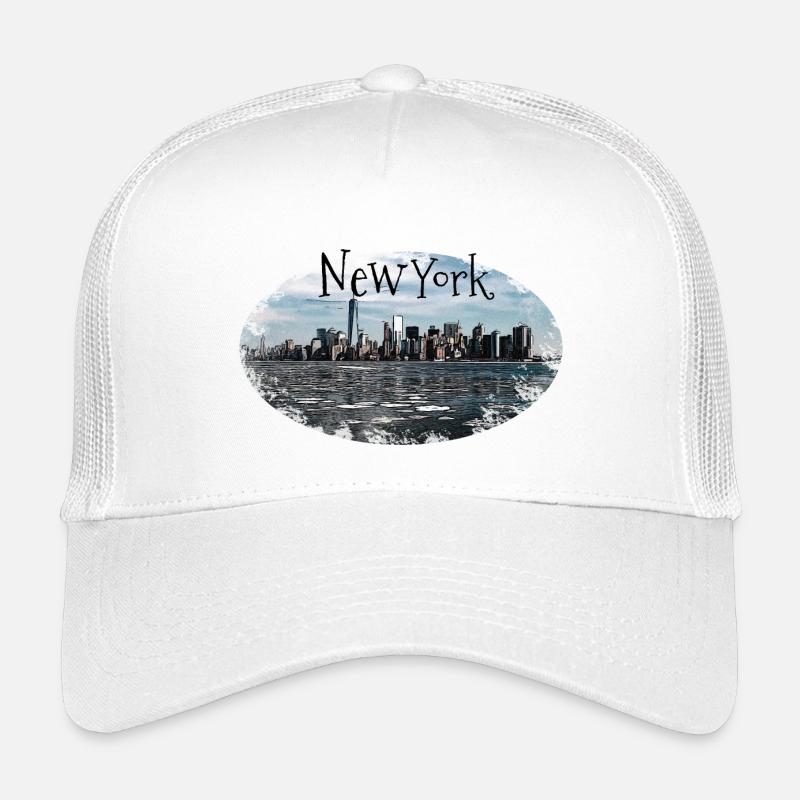 New York City Skyline - Kinder Trucker-Cap - Weiß