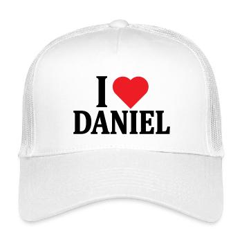 T-shirt J’adore Daniel t-shirt idée cadeau - Casquette trucker enfant - blanc - Devant