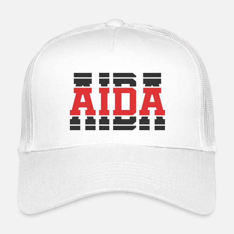 T-Shirt Aida T-Shirt Geschenkidee gestapelter Text - Kinder Trucker-Cap - Weiß