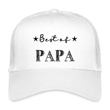 DAD. FATHER'S DAY. HAPPY FATHER'S DAY. HAPPY BIRTHDAY. - Kids’ Trucker Cap - white - Front