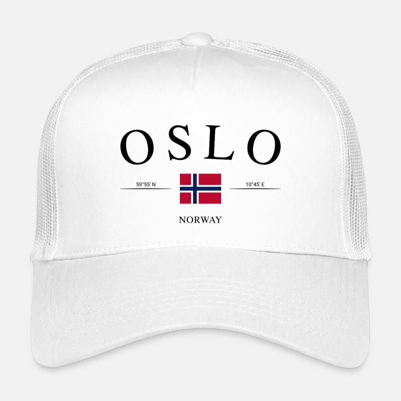 Oslo Norwegen – Urlaub Souvenir & Geschenk - Kinder Trucker-Cap - Weiß