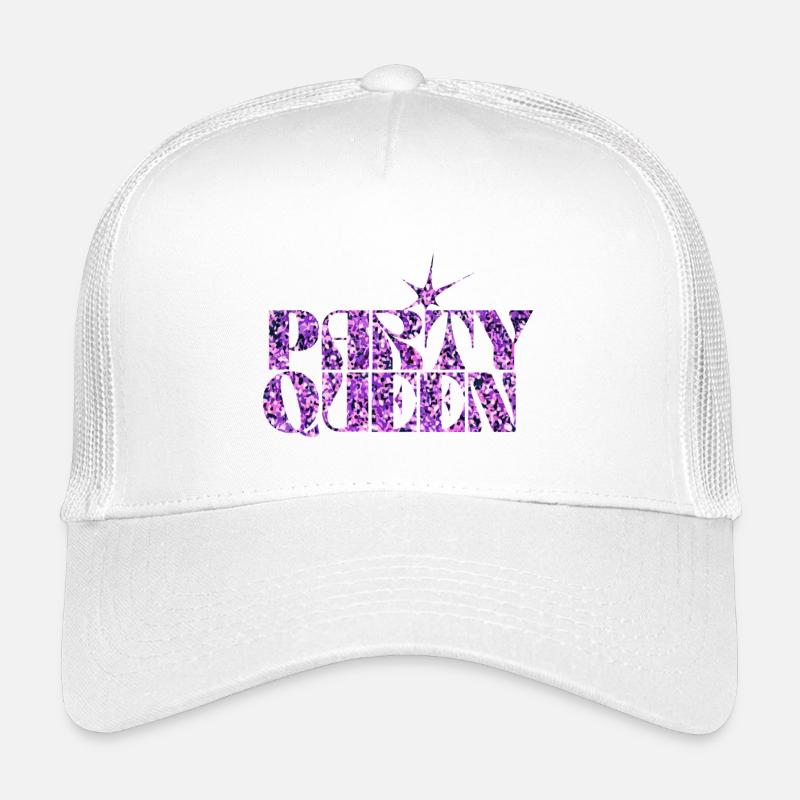 Party Queen Glitzer Typografie - Kinder Trucker-Cap - Weiß