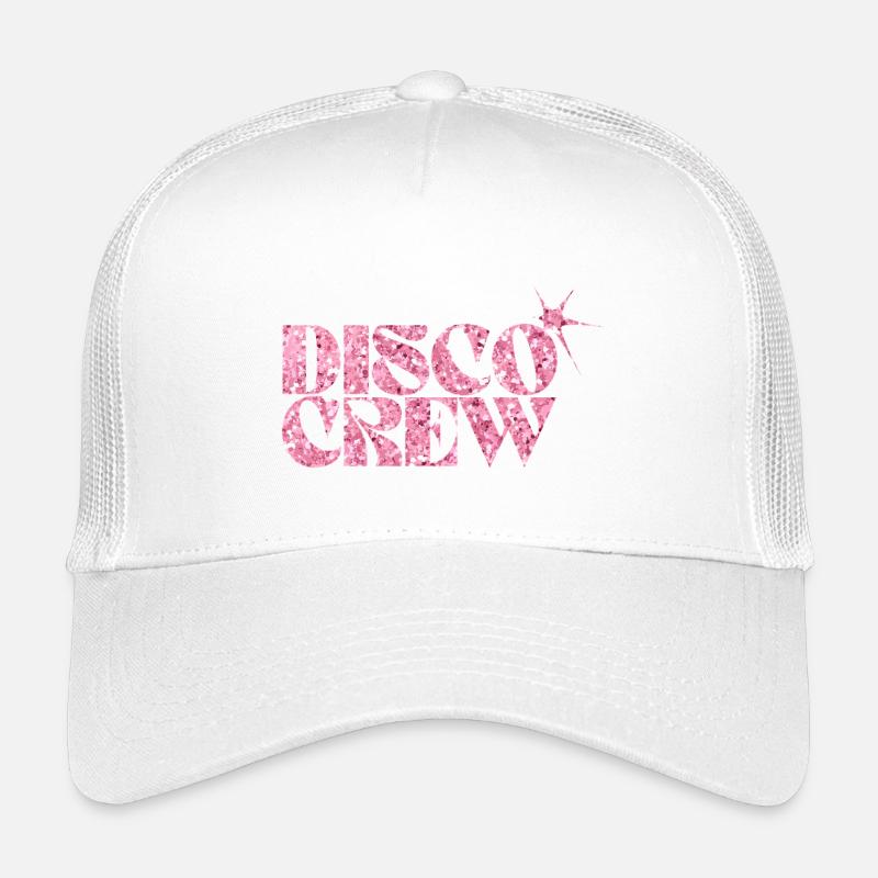 Disco Crew Pink Glitzer Logo Kinder Trucker-Cap