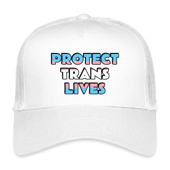 Protect Trans Lives - Kids’ Trucker Cap - white - Front