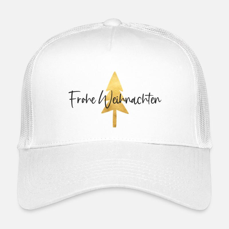 Goldener Weihnachtsbaum Schrift - Kinder Trucker-Cap - Weiß