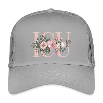 Rose Petal Frame Love - Kids’ Trucker Cap - light grey - Front