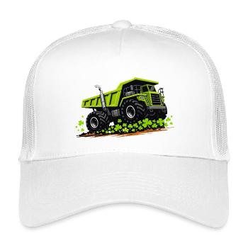  St Patricks Day Dump Truck Construction Vehicle - Kids’ Trucker Cap - white - Front
