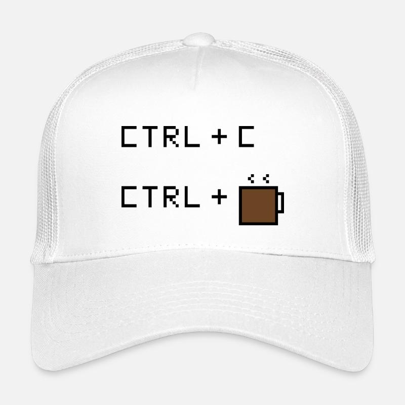 CTRL+C Kaffee Edition - Retro Büro Humor - Kinder Trucker-Cap - Weiß