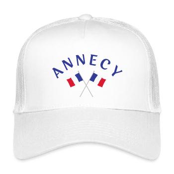 Annecy Crossed French Flags  - Kids’ Trucker Cap - white - Front
