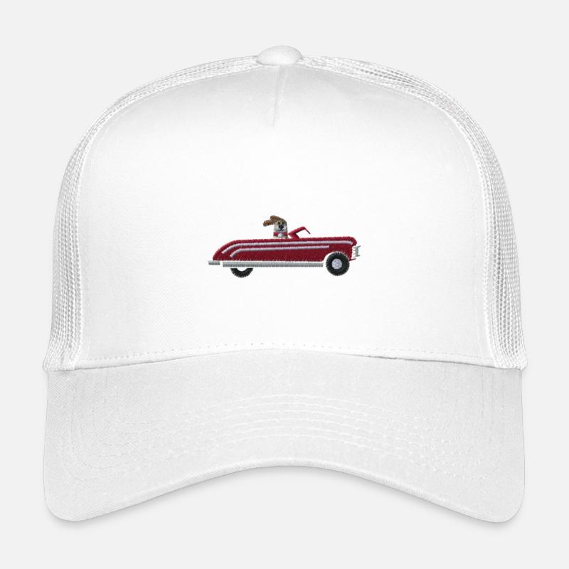 Auto mit Hund - Kinder Trucker-Cap - Weiß