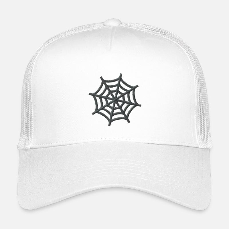 Spinnennetz bestickt - Kinder Trucker-Cap - Weiß