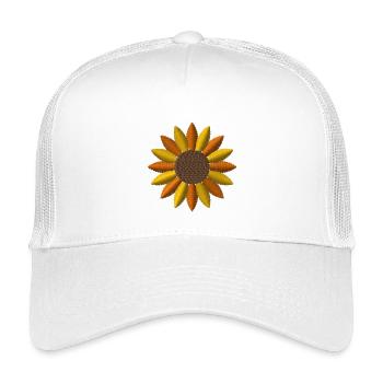 Sunflower embroidered - Kids’ Trucker Cap - white - Front