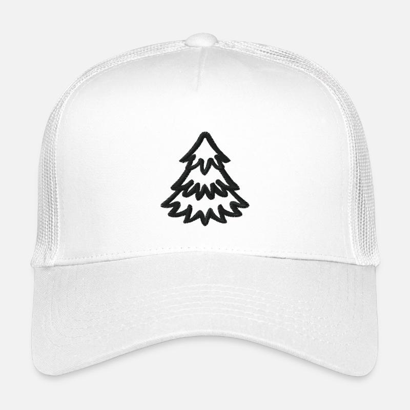 Weihnachtsbaum bestickt - Kinder Trucker-Cap - Weiß
