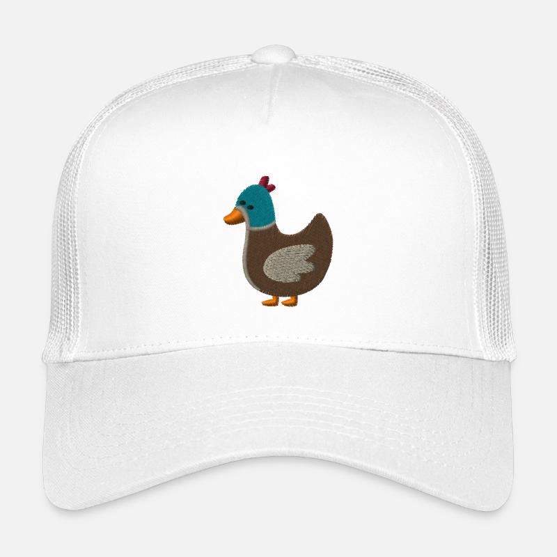 Embroidered duck - Kids’ Trucker Cap - white